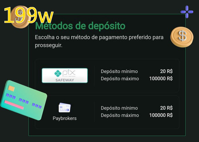 O cassino 199wbet oferece uma grande variedade de métodos de pagamento